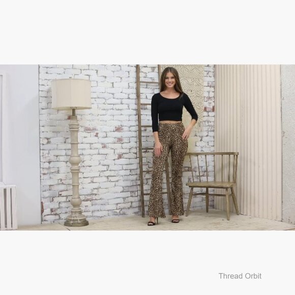 High Waisted Flare Pants Stretchy Bell Bottom Leggings Plus Size - Picture 6 of 6